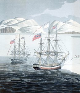 Primera comunicación con los nativos de la Isla del Príncipe Rupert, ilustración de 